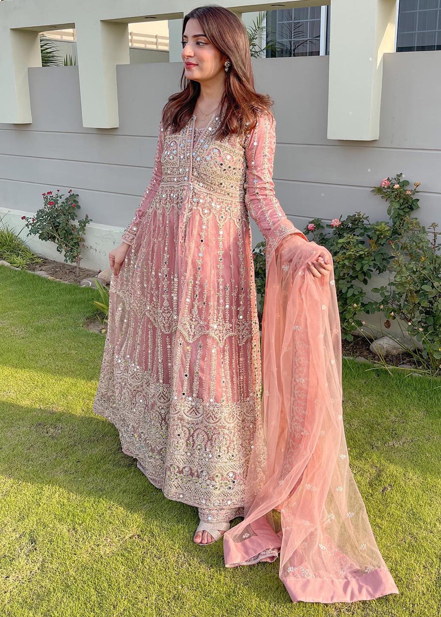 Yumna Zaidi - Kiyani Shirt, Trouser and Dupatta set - COD | 50% OFF