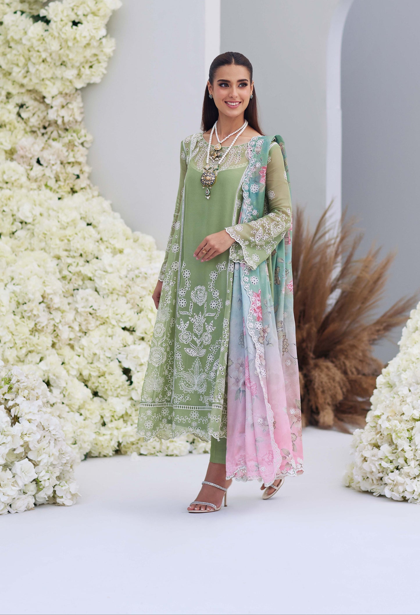 Iqra Aziz - Noura Long Shirt, Trouser and Duaptta | 40% OFF