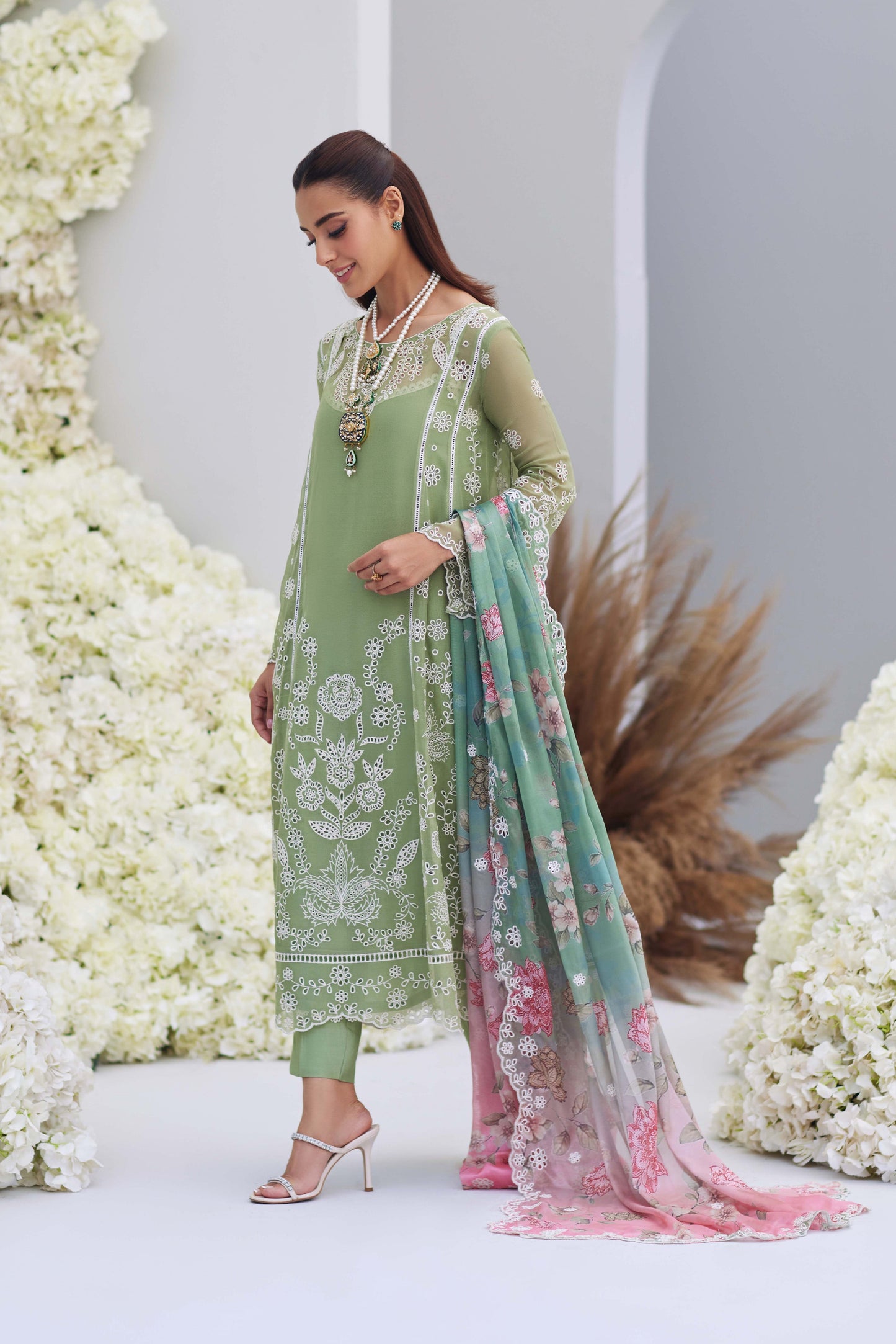 Iqra Aziz - Noura Long Shirt, Trouser and Duaptta | 40% OFF