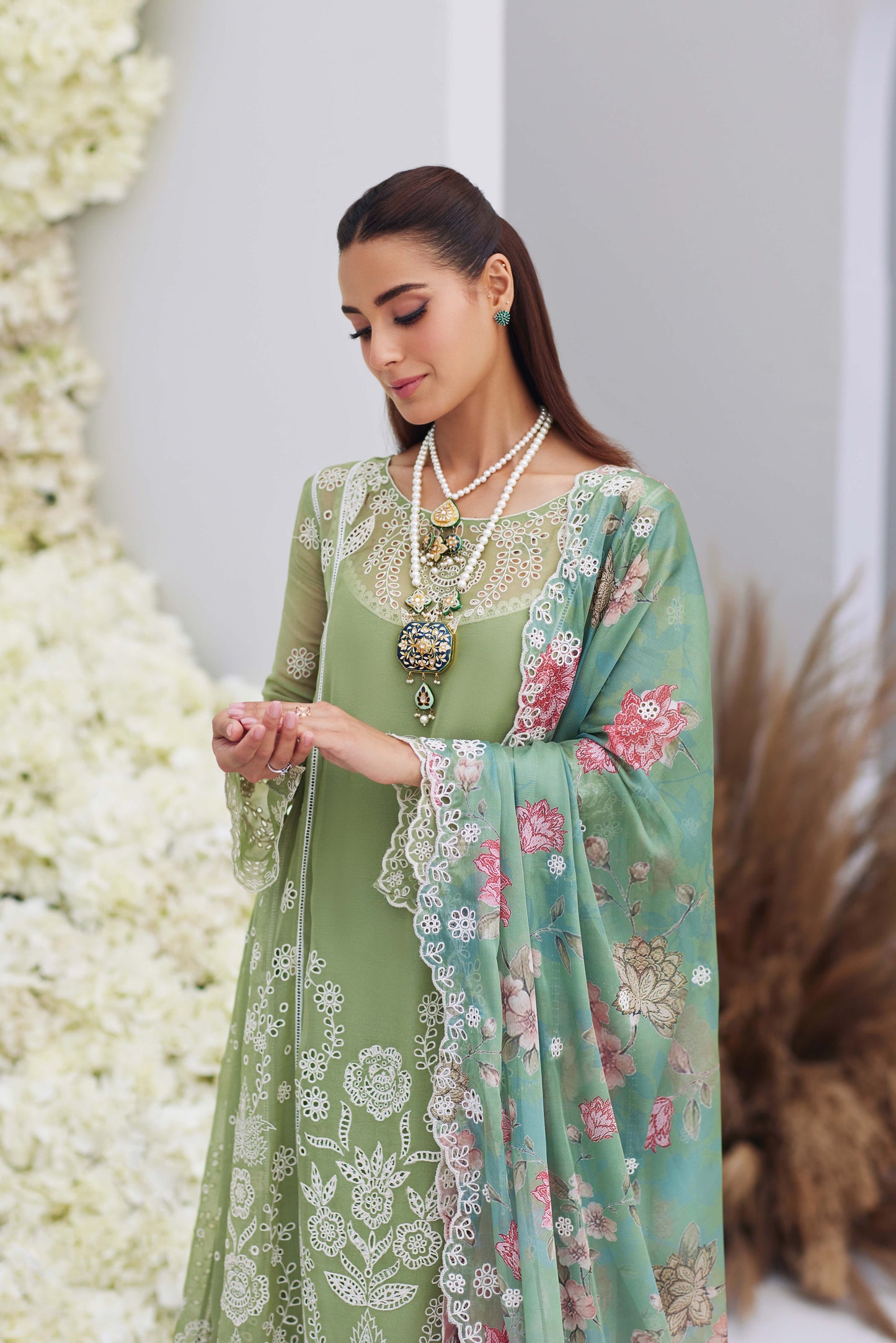 Iqra Aziz - Noura Long Shirt, Trouser and Duaptta | 40% OFF