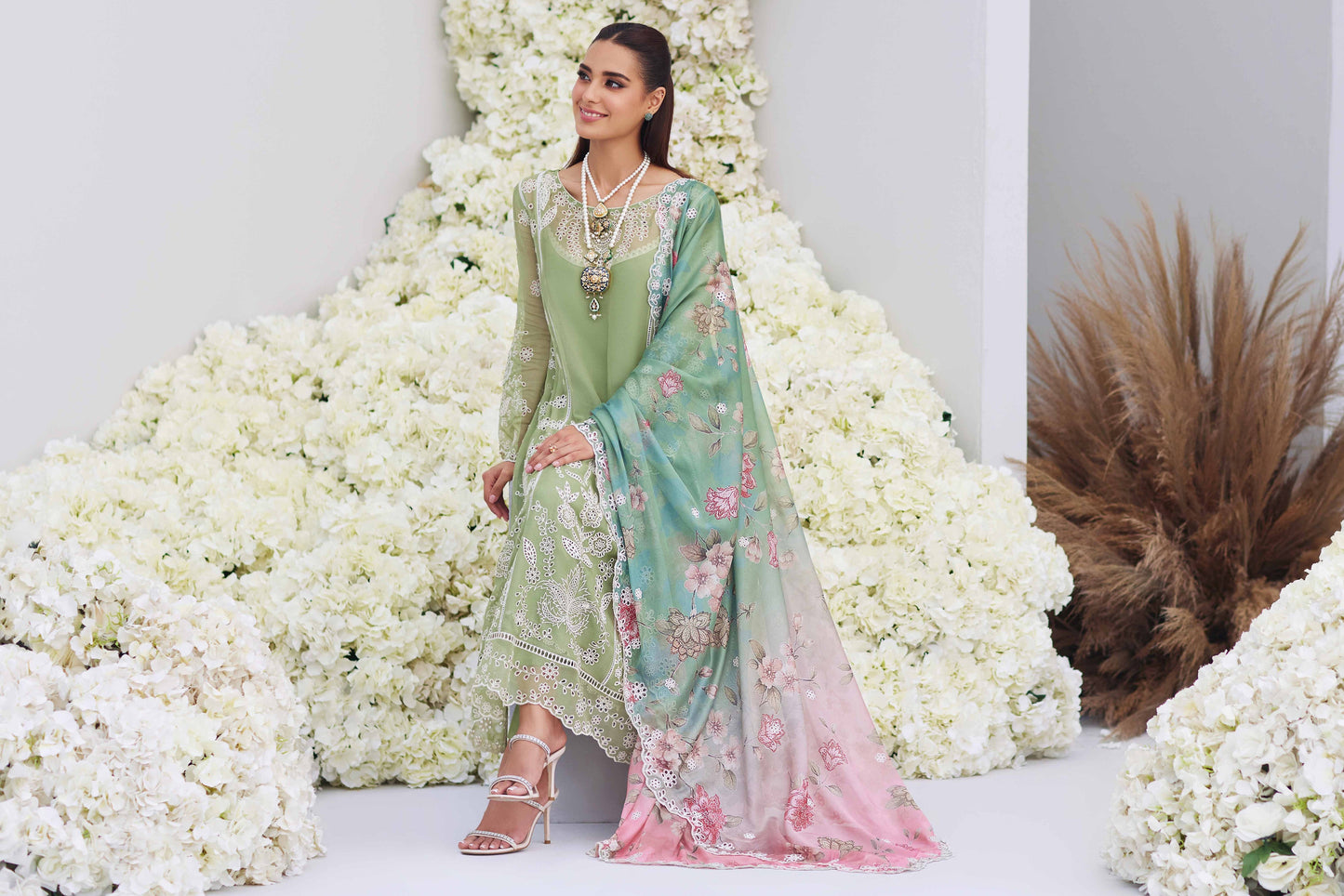Iqra Aziz - Noura Long Shirt, Trouser and Duaptta | 40% OFF