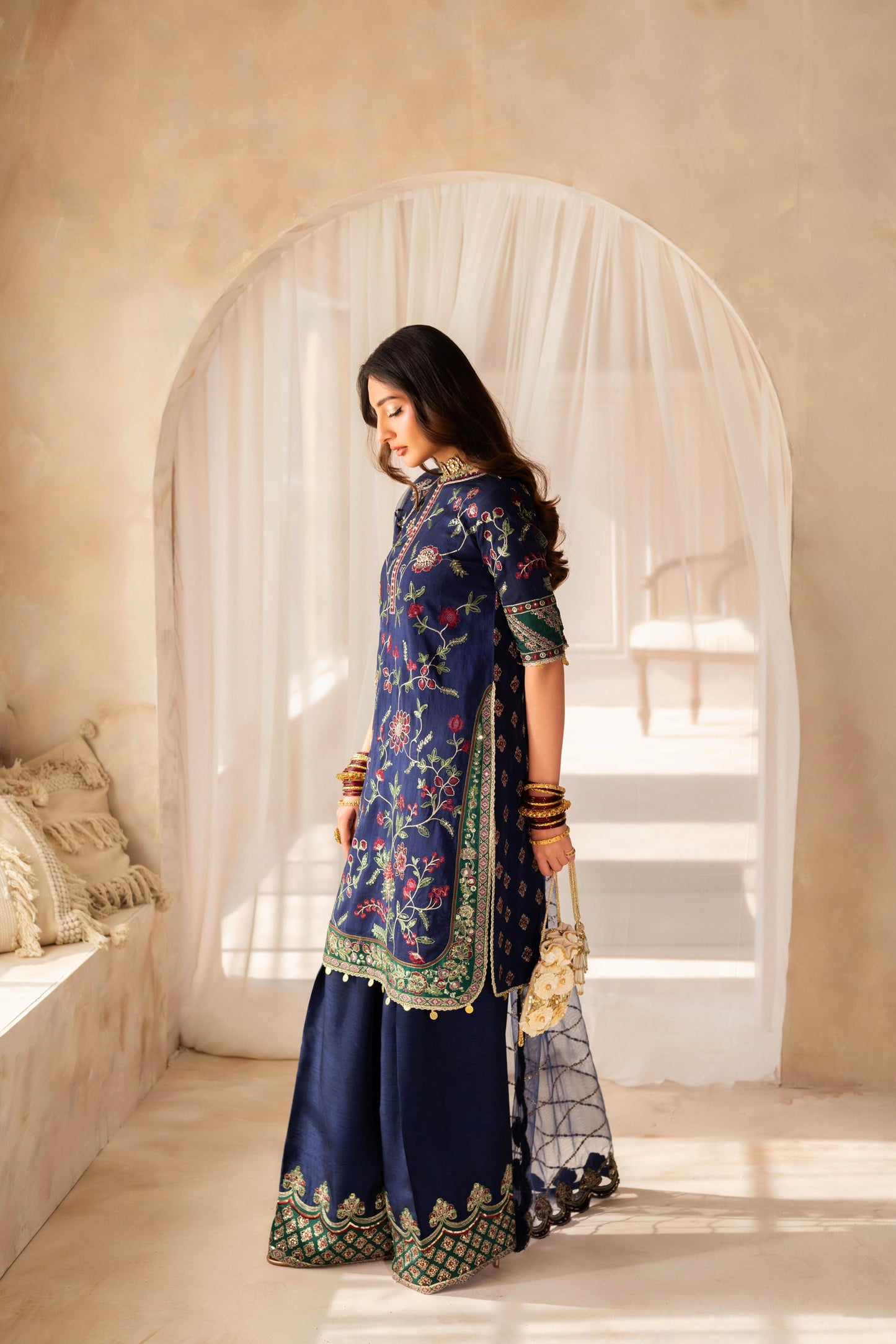 Anmol Baloch - Bahar Shirt, Farshi Trouser with Dupatta - COD | 40% OFF