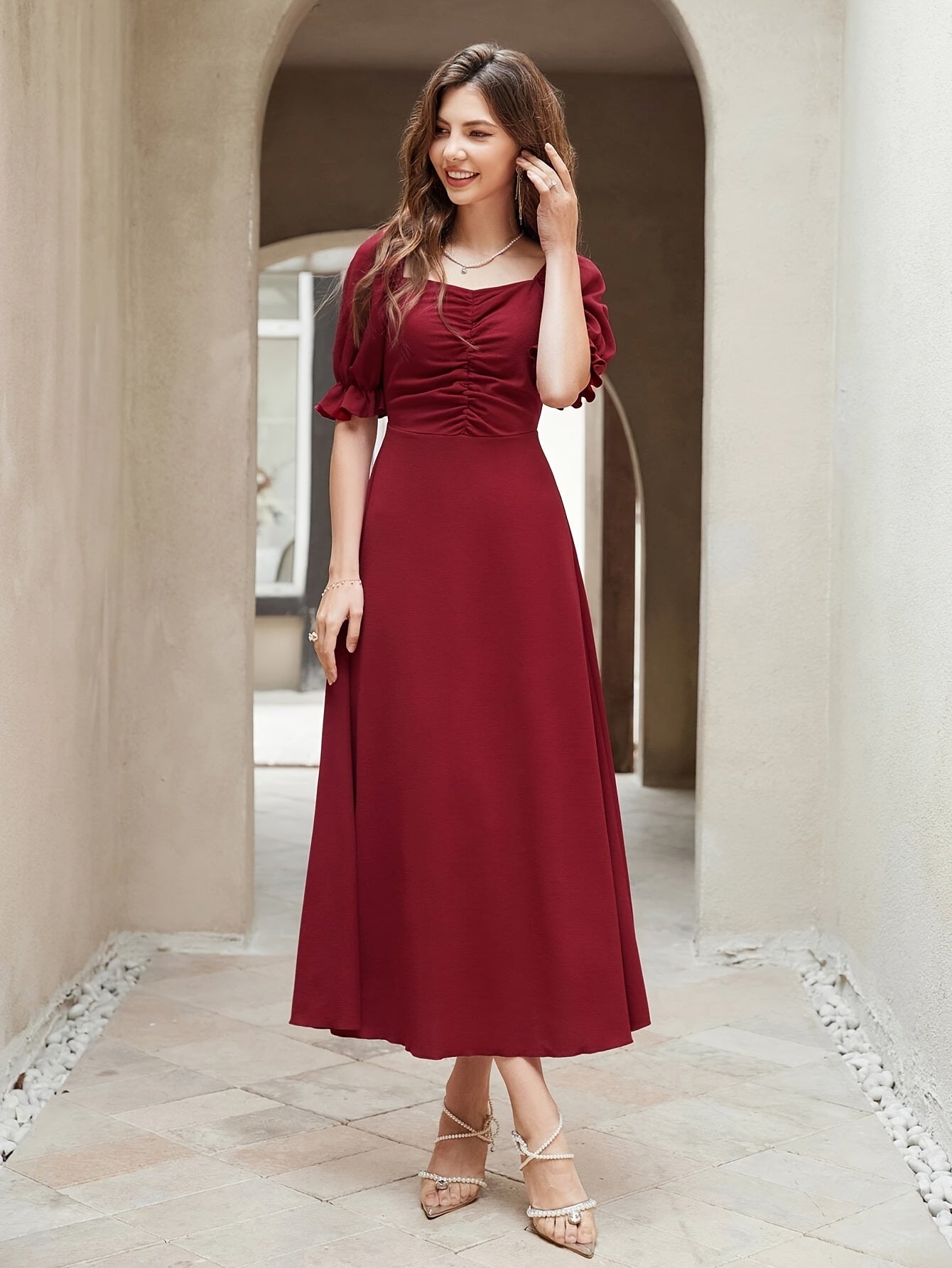 Solid Maroon maxi - COD | 30% OFF