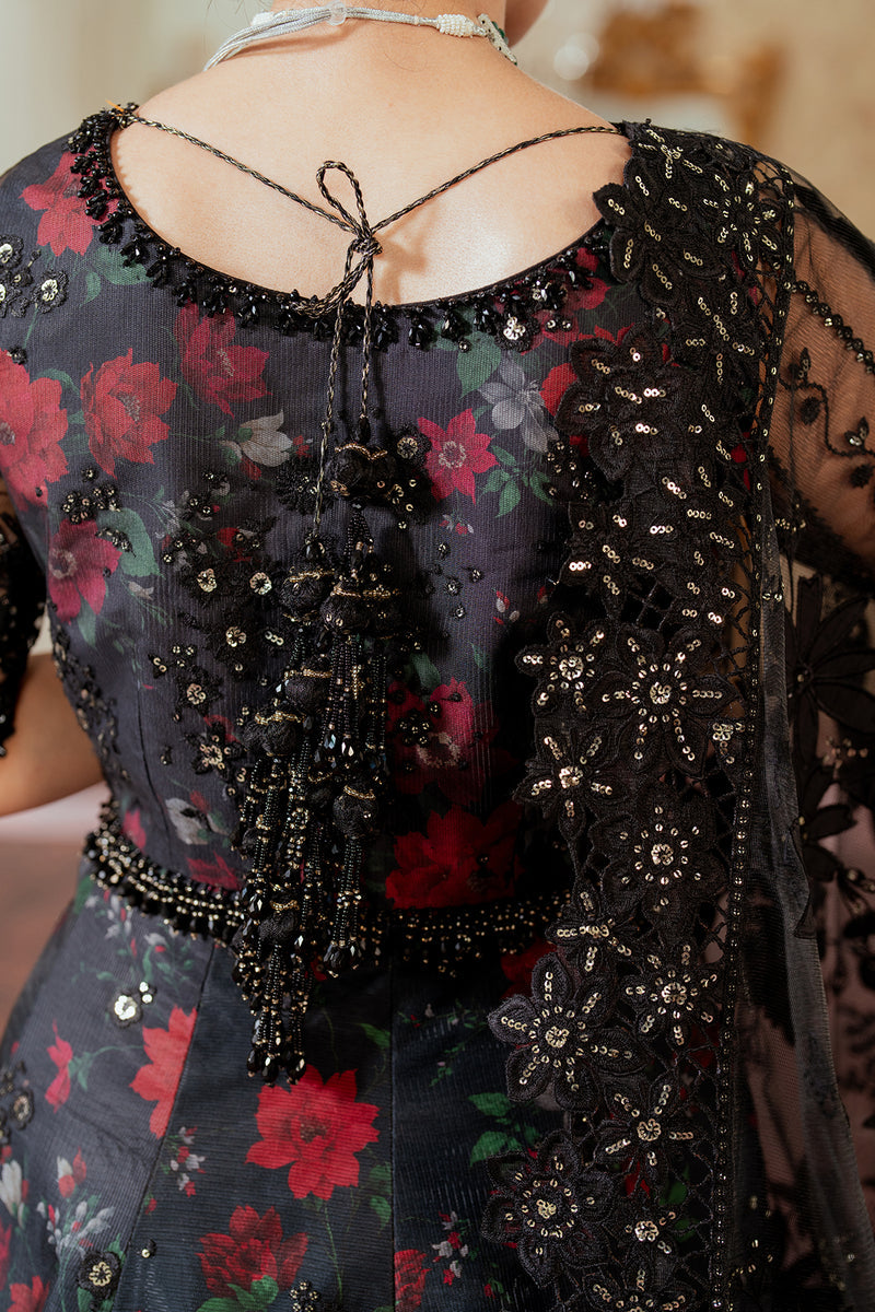 Ayeza Khan x Laiba Khan Black Floral Lehenga or Maxi with Dupatta | 40% OFF | Cash on Delivery