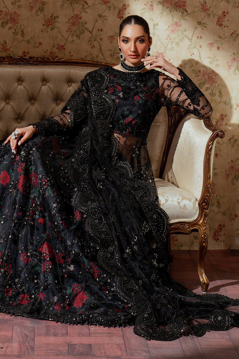 Ayeza Khan x Laiba Khan Black Floral Lehenga or Maxi with Dupatta | 40% OFF | Cash on Delivery