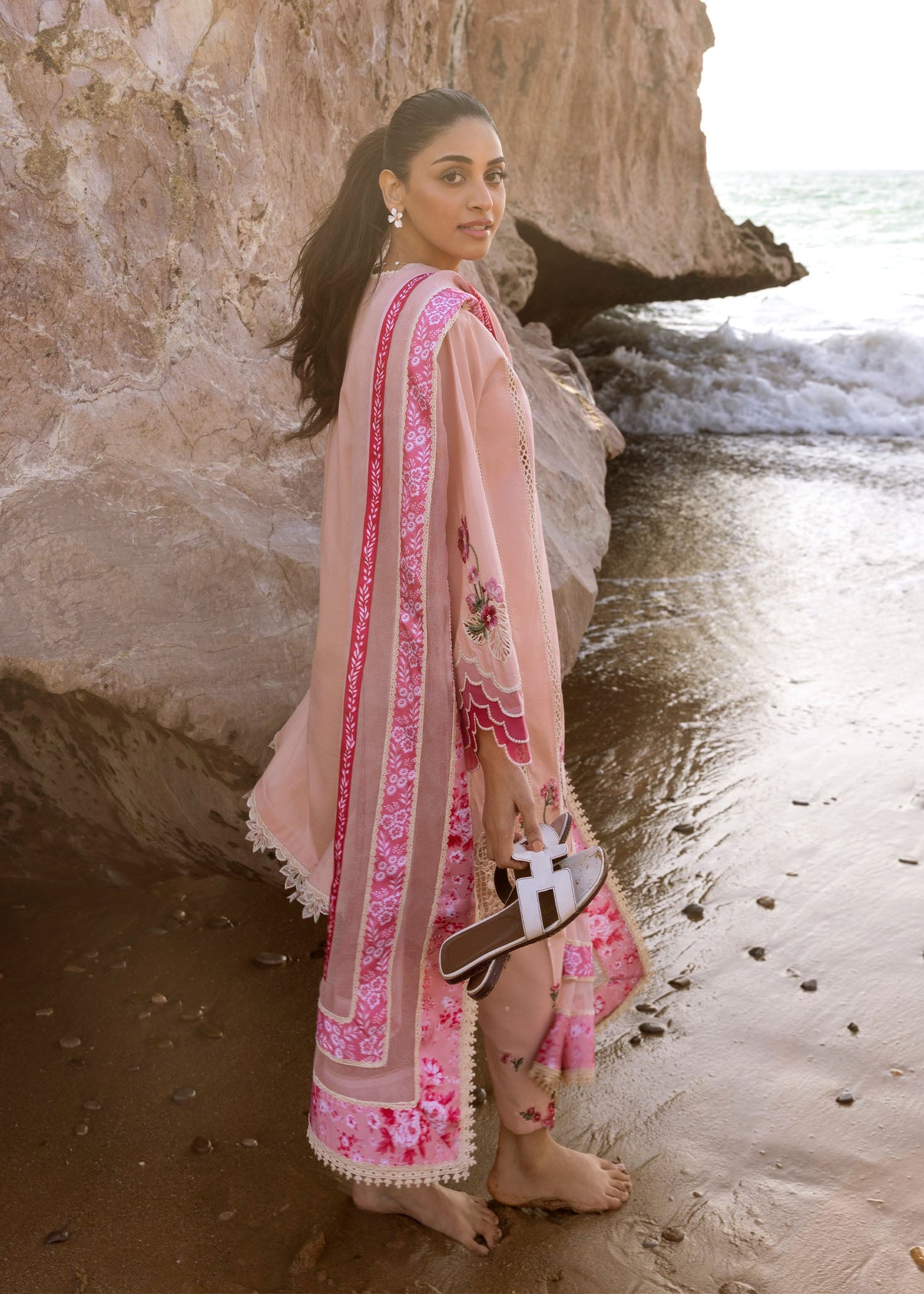 Anmol Baloch - Floral Crush Shirt, Trouser with Dupatta | 40% OFF