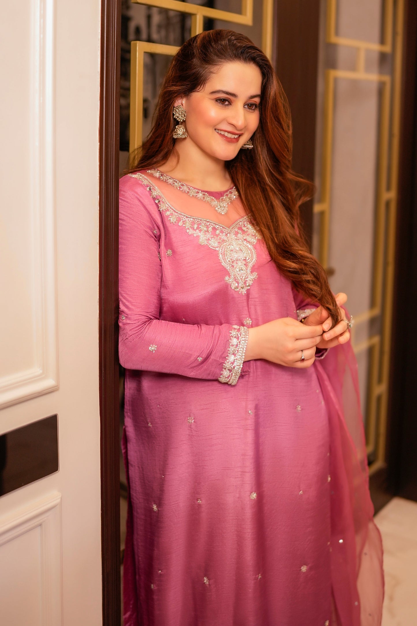 Aiman Khan - Ayla Shirt, Trouser with Dupatta - COD | 40% OFF