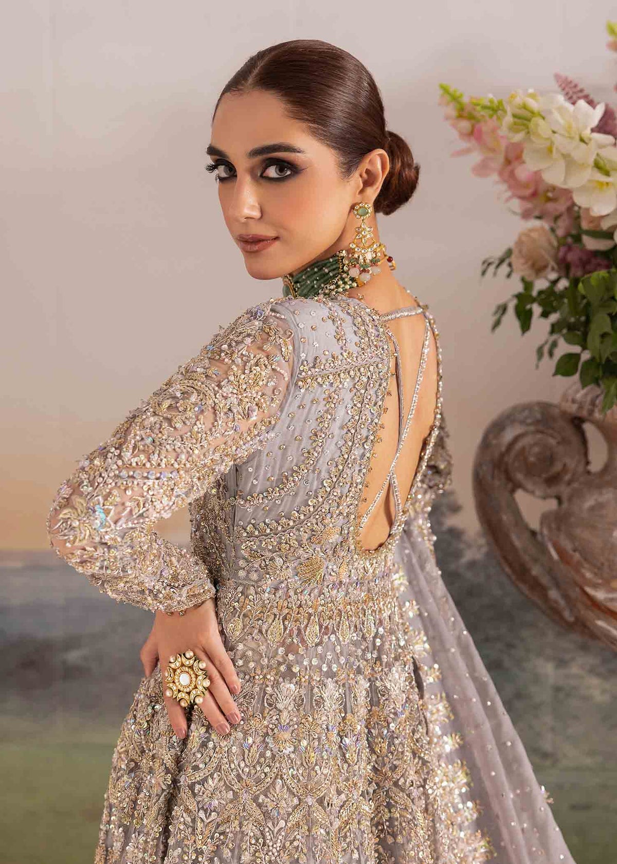 Maya Ali - Raina Gown with Dupatta - COD | 50% OFF