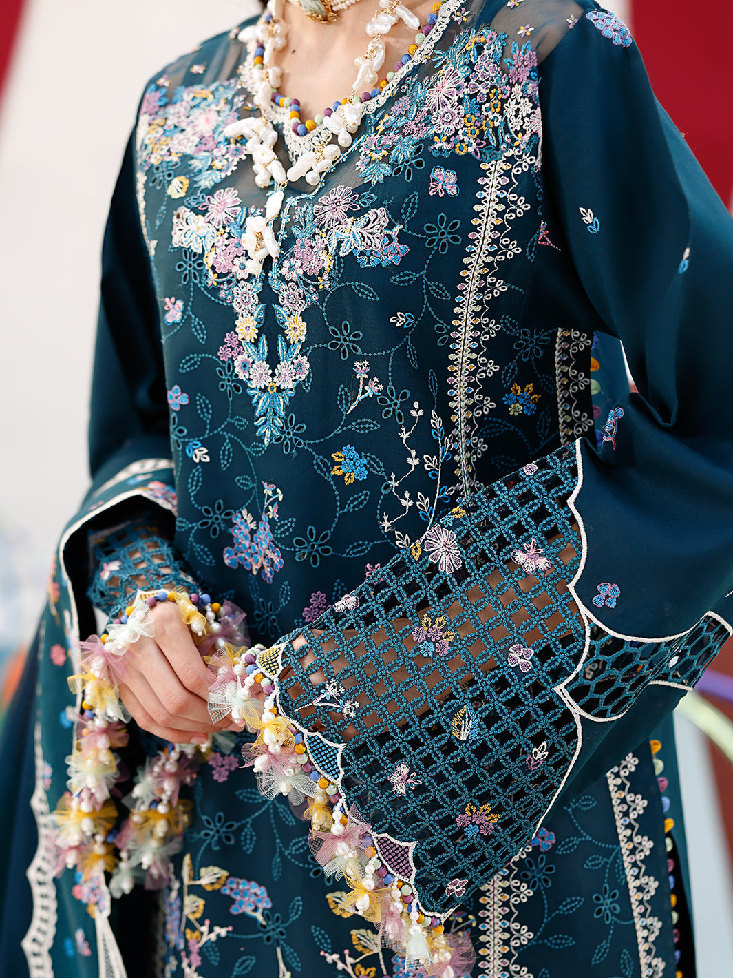 Anmol Baloch - Fica Shirt, Trouser and Dupatta Set - COD | 50% OFF