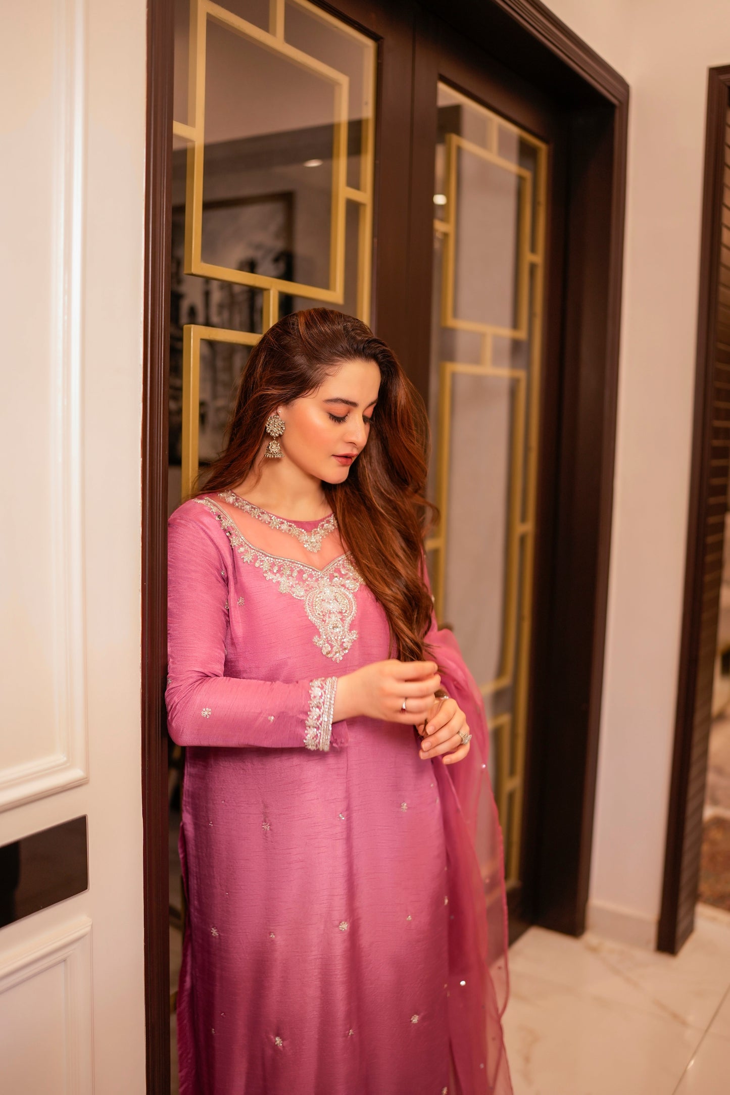 Aiman Khan - Ayla Shirt, Trouser with Dupatta - COD | 40% OFF