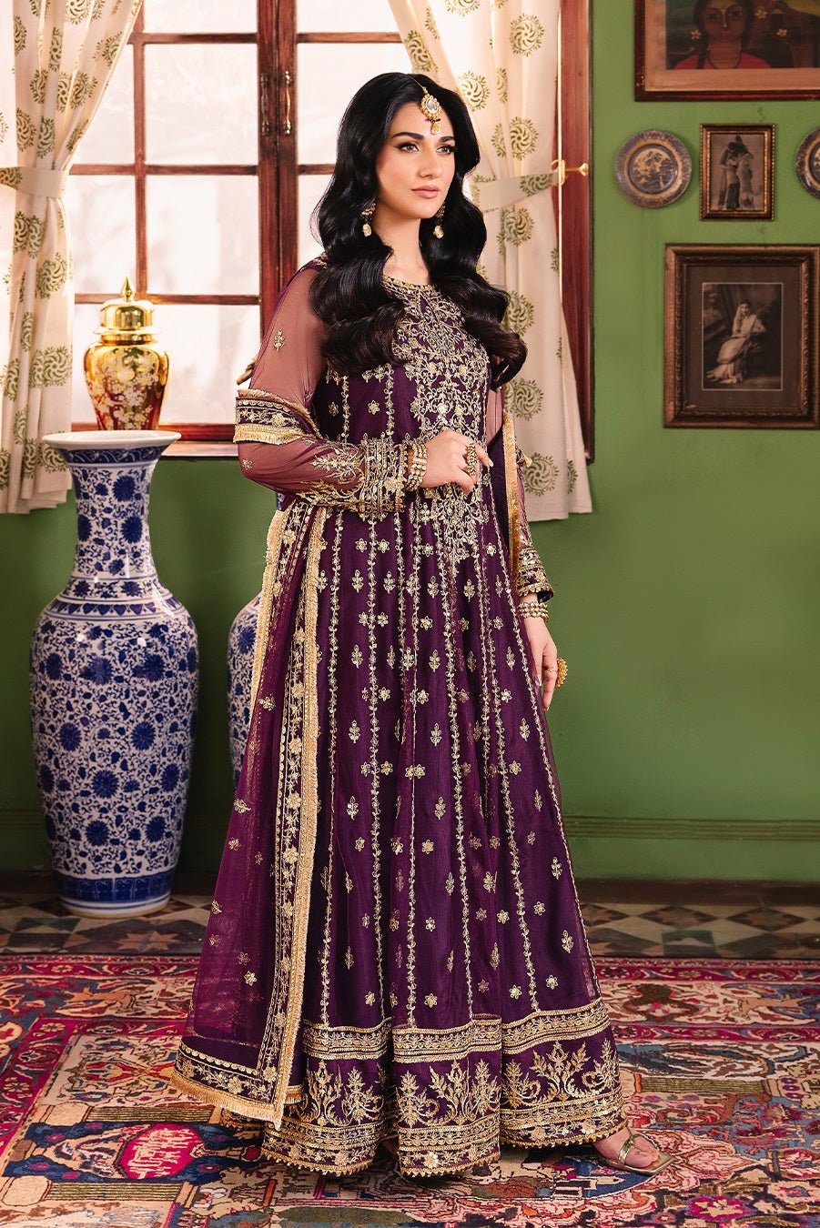 Sarah Khan - Luxe Kena Maxi,Trouser with Dupatta - COD | 40% OFF