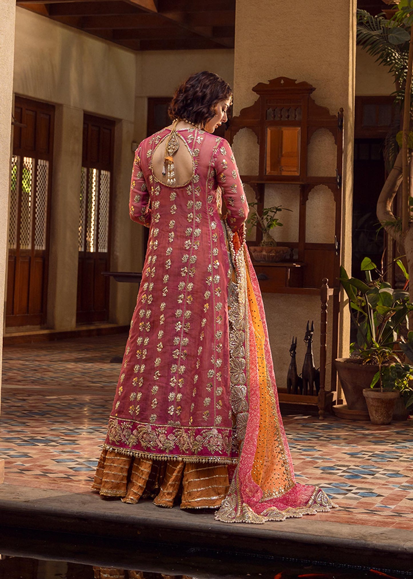 Hania Aamir - Mehndi Galore Long Shirt, Trouser and Dupatta set | 40% OFF