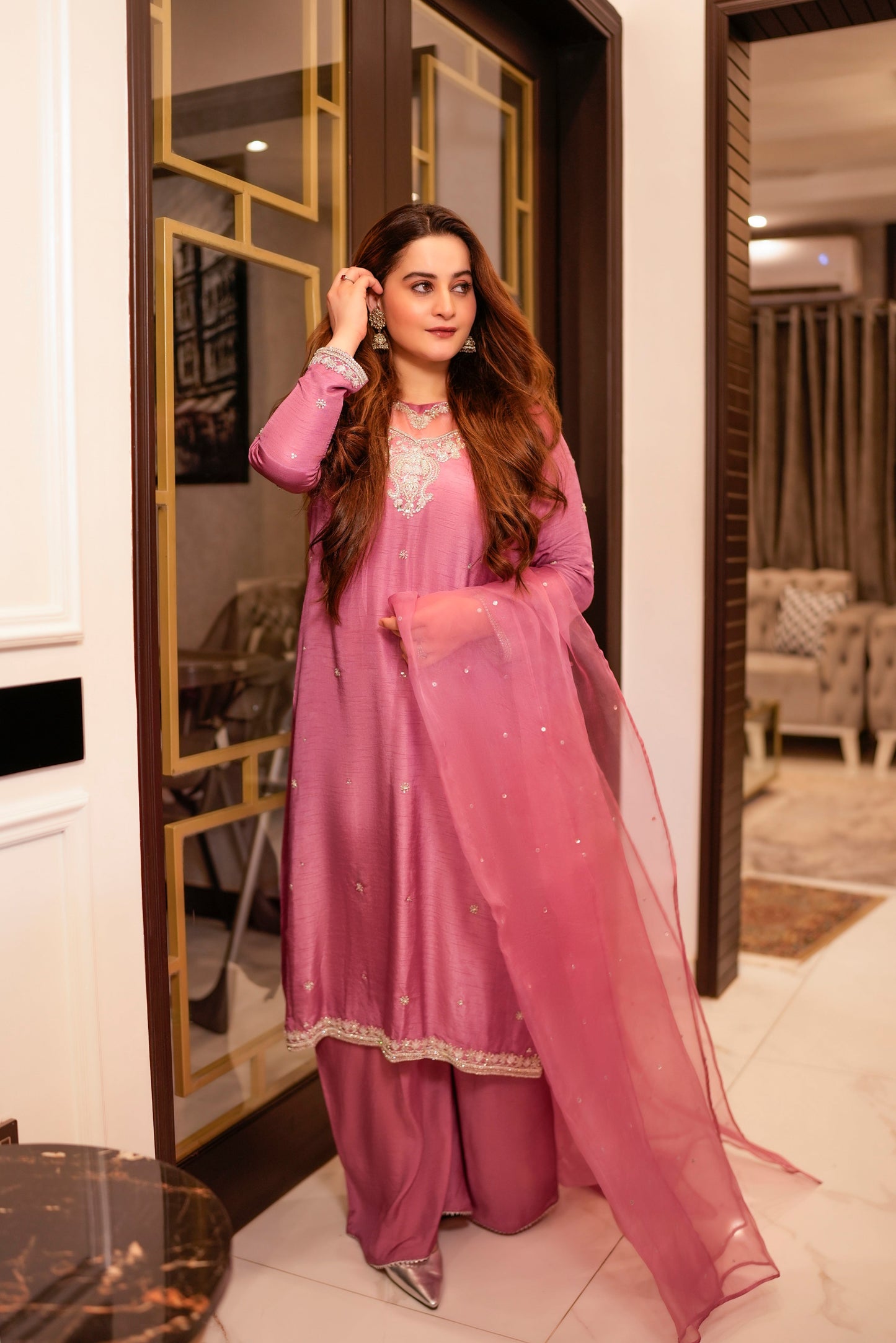 Aiman Khan - Ayla Shirt, Trouser with Dupatta - COD | 40% OFF