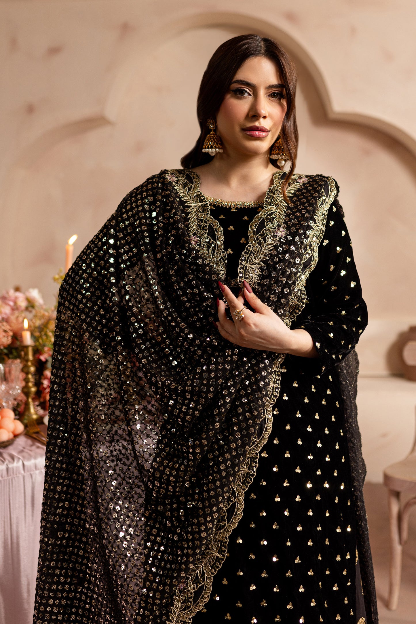 Mahira Khan Black Amani Luxury 3pc dress | Sharara | 50% OFF | Cash On Delivery