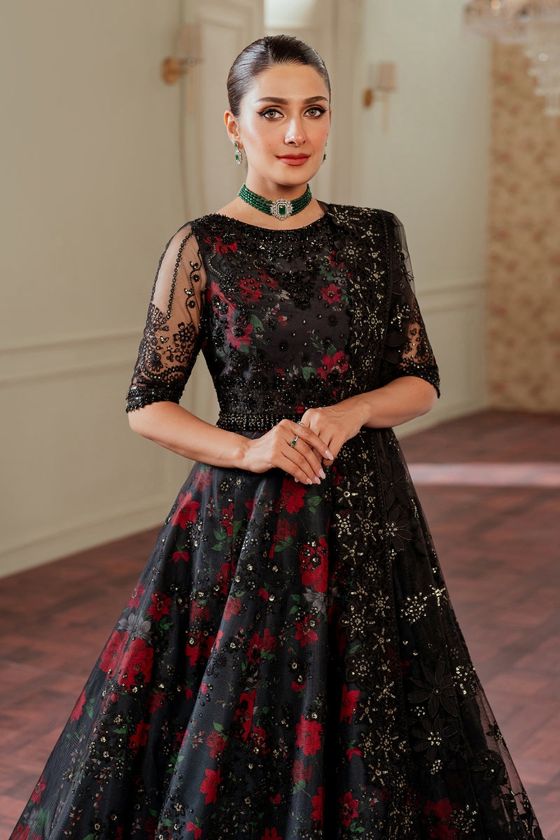 Ayeza Khan x Laiba Khan Black Floral Lehenga or Maxi with Dupatta | 40% OFF | Cash on Delivery