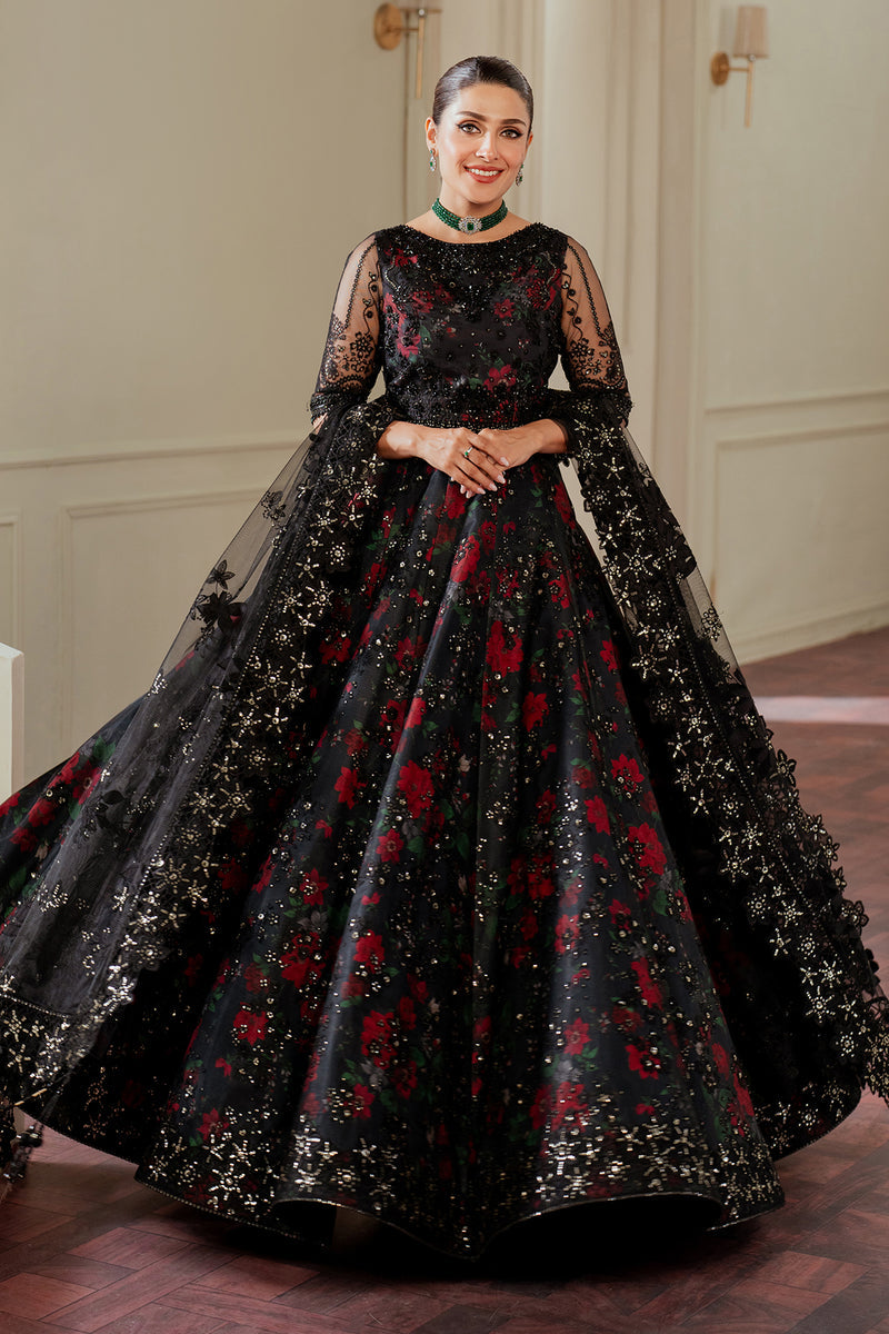 Ayeza Khan x Laiba Khan Black Floral Lehenga or Maxi with Dupatta | 40% OFF | Cash on Delivery