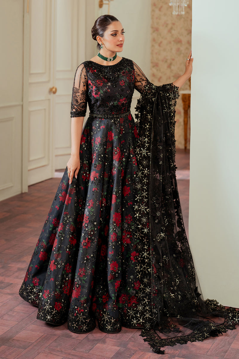 Ayeza Khan x Laiba Khan Black Floral Lehenga or Maxi with Dupatta | 40% OFF | Cash on Delivery