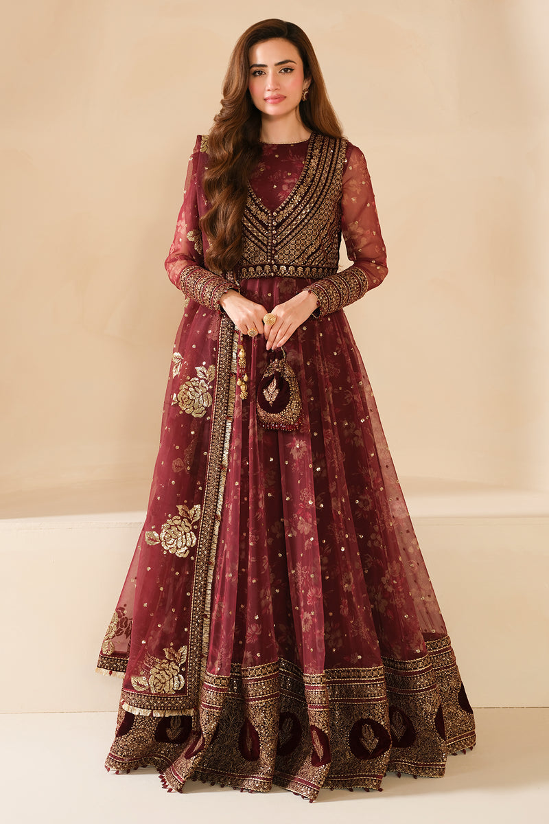 Sana Javed Embroidered Maxi and Dupatta set | 50% OFF