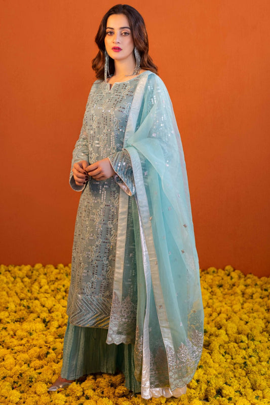 Aiman Khan - Aina Shirt, Trouser with Dupatta - COD | 50% OFF