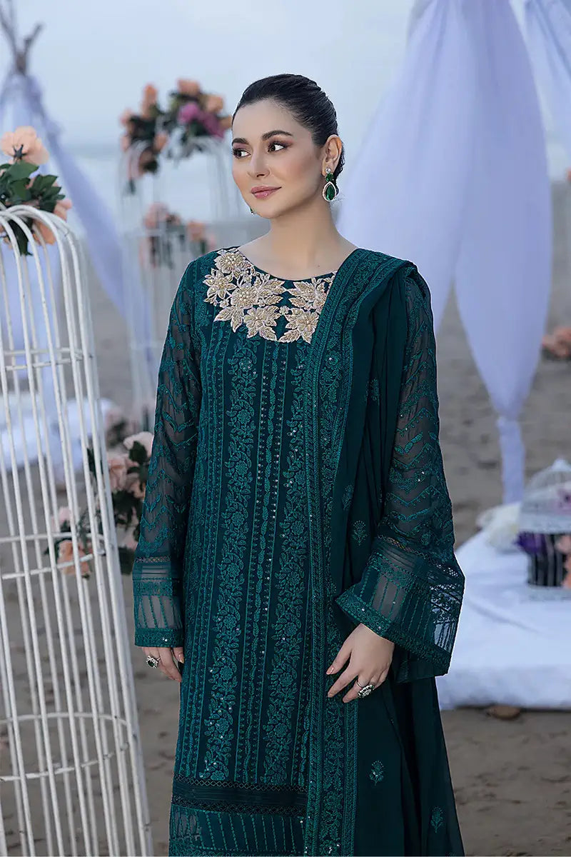 Hania Aamir - Mint Green Shirt, Trouser and Dupatta - COD | 50% OFF