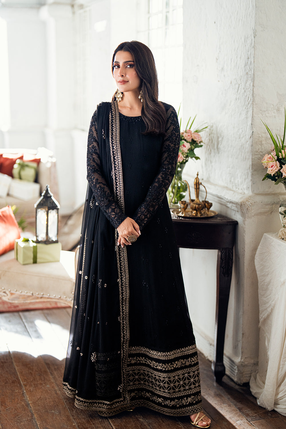 Ayeza Khan - Lelina Shirt, Trouser with Dupatta - COD