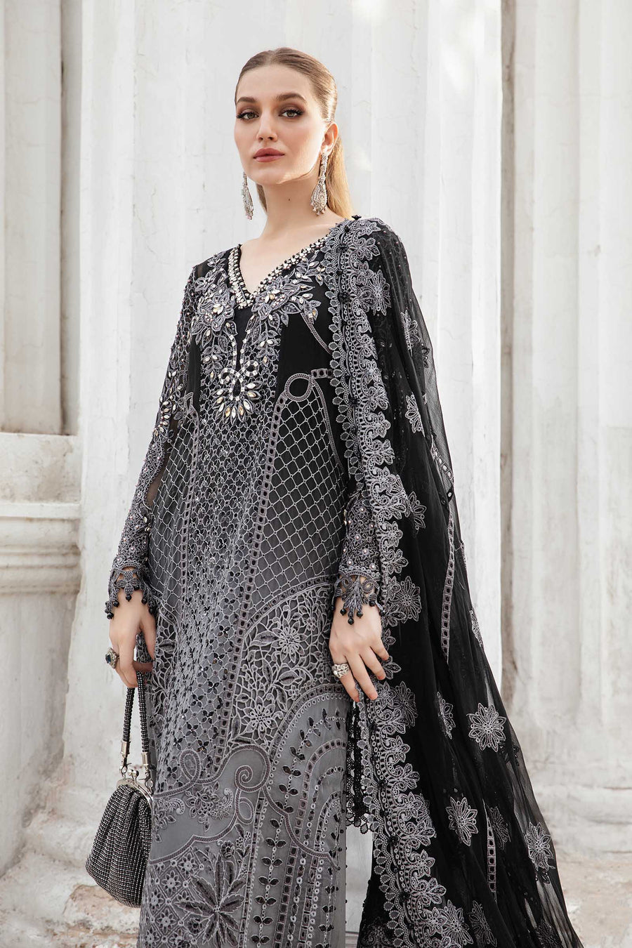 Alishba Abbasi - Embroidered Shirt, Trouser with Dupatta - COD | 50% OFF