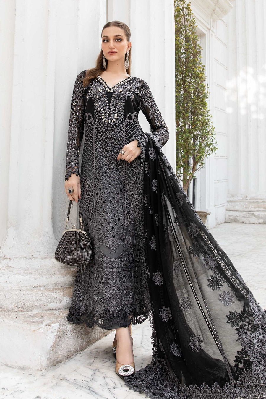 Alishba Abbasi - Embroidered Shirt, Trouser with Dupatta - COD | 50% OFF