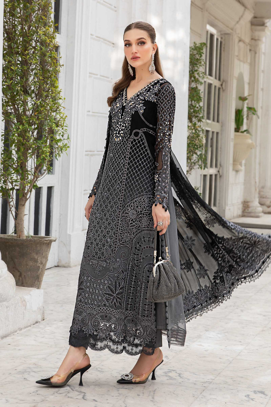 Alishba Abbasi - Embroidered Shirt, Trouser with Dupatta - COD | 50% OFF
