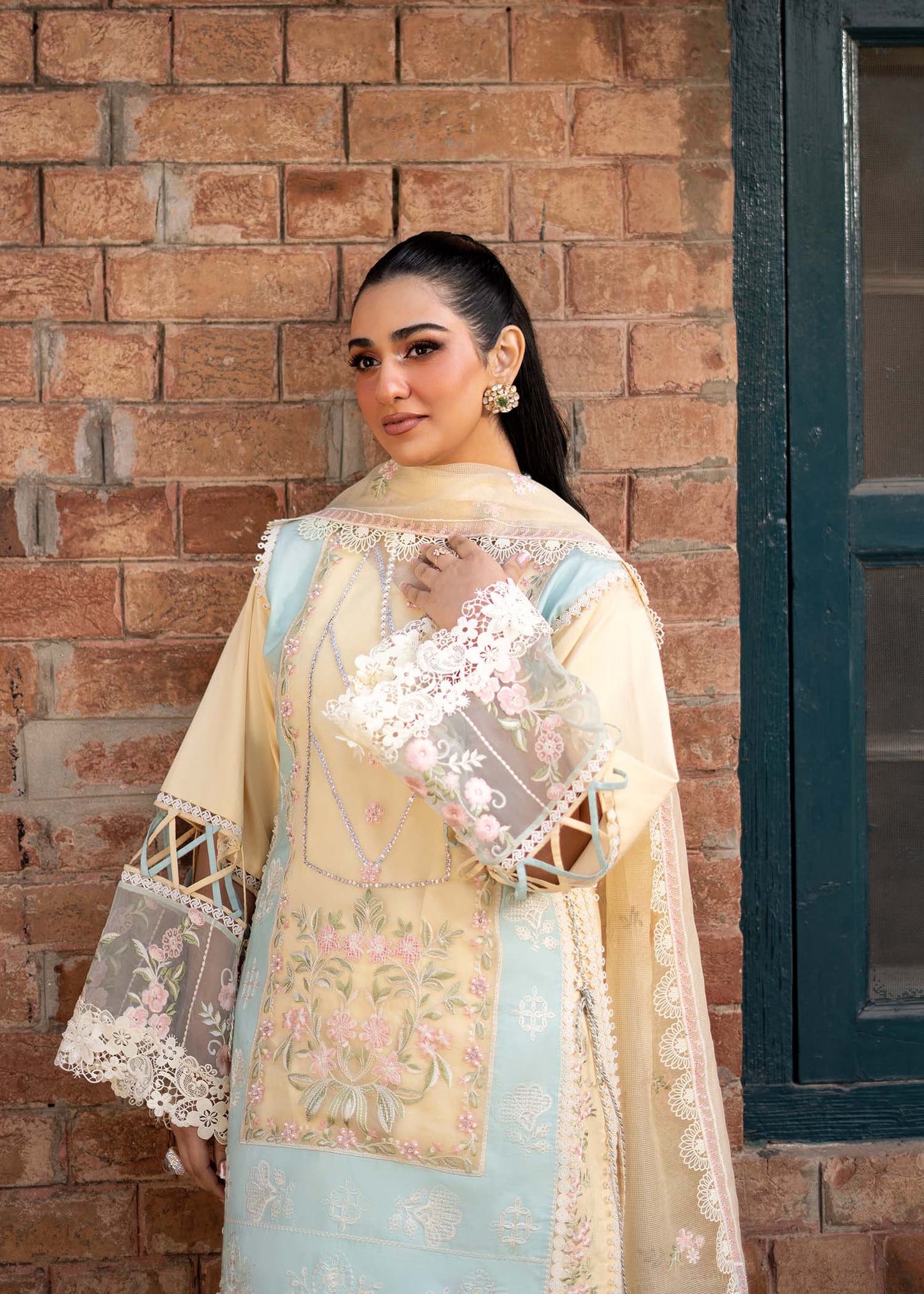 Sarah Khan - Rimrose Shirt, Trouser and Dupatta - COD | 40% OFF