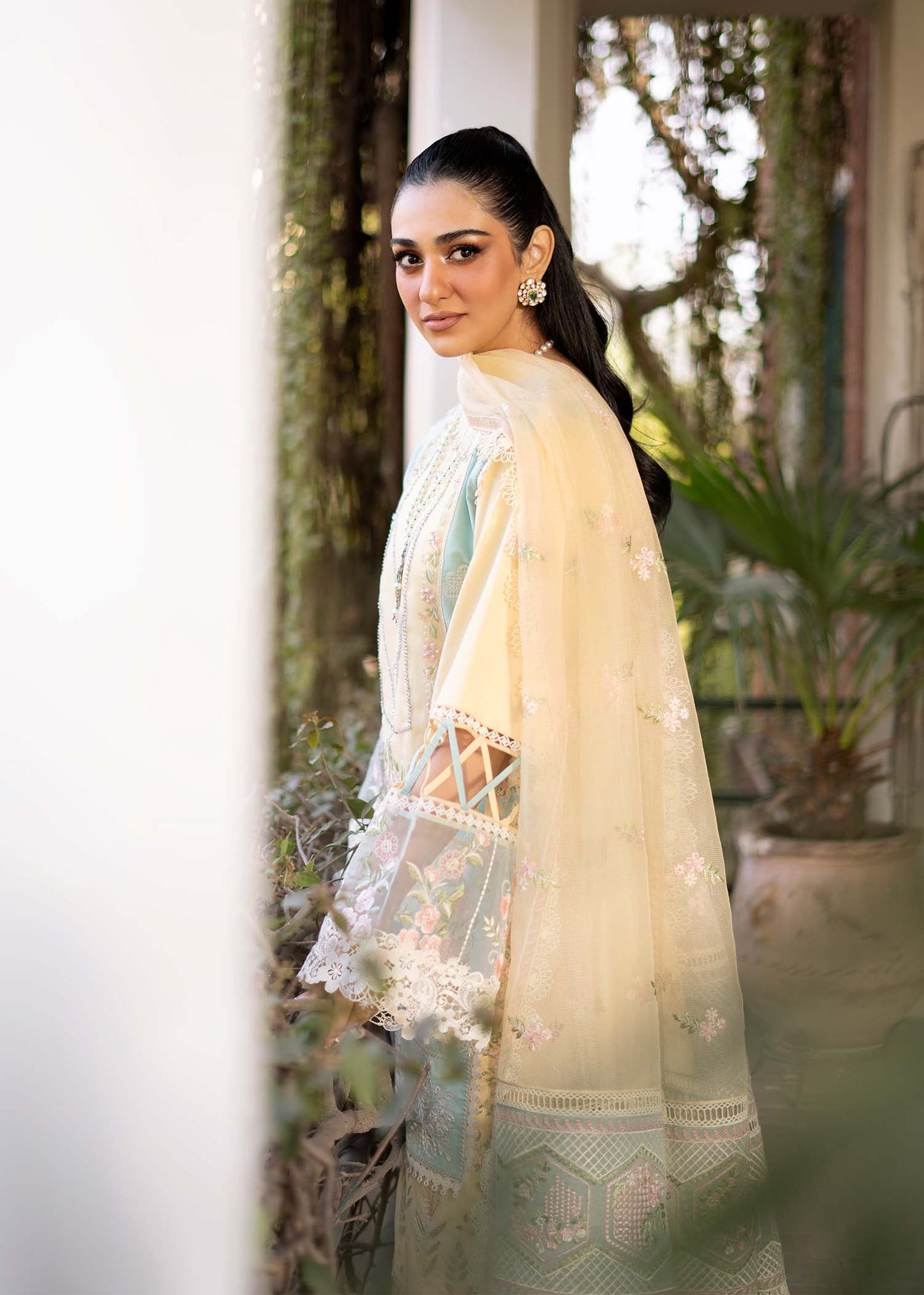Sarah Khan - Rimrose Shirt, Trouser and Dupatta - COD | 40% OFF