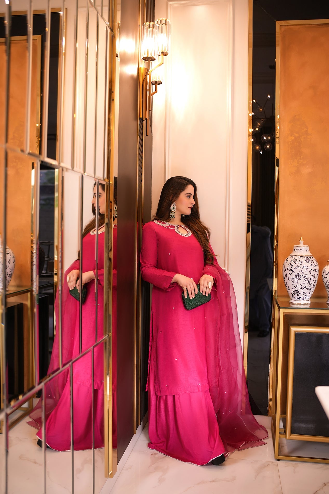 Aiman Khan - Zimal Shirt, Trouser with Dupatta - COD | 40% OFF