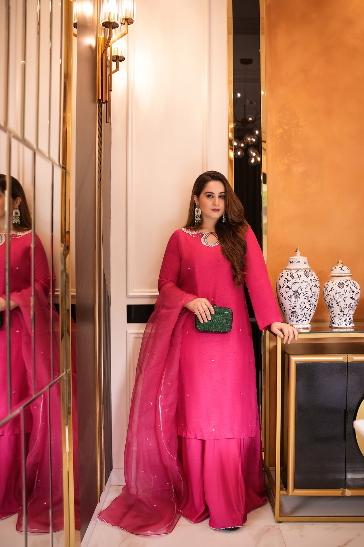 Aiman Khan - Zimal Shirt, Trouser with Dupatta - COD | 40% OFF