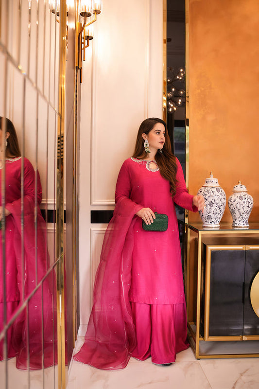 Aiman Khan - Zimal Shirt, Trouser with Dupatta - COD | 40% OFF