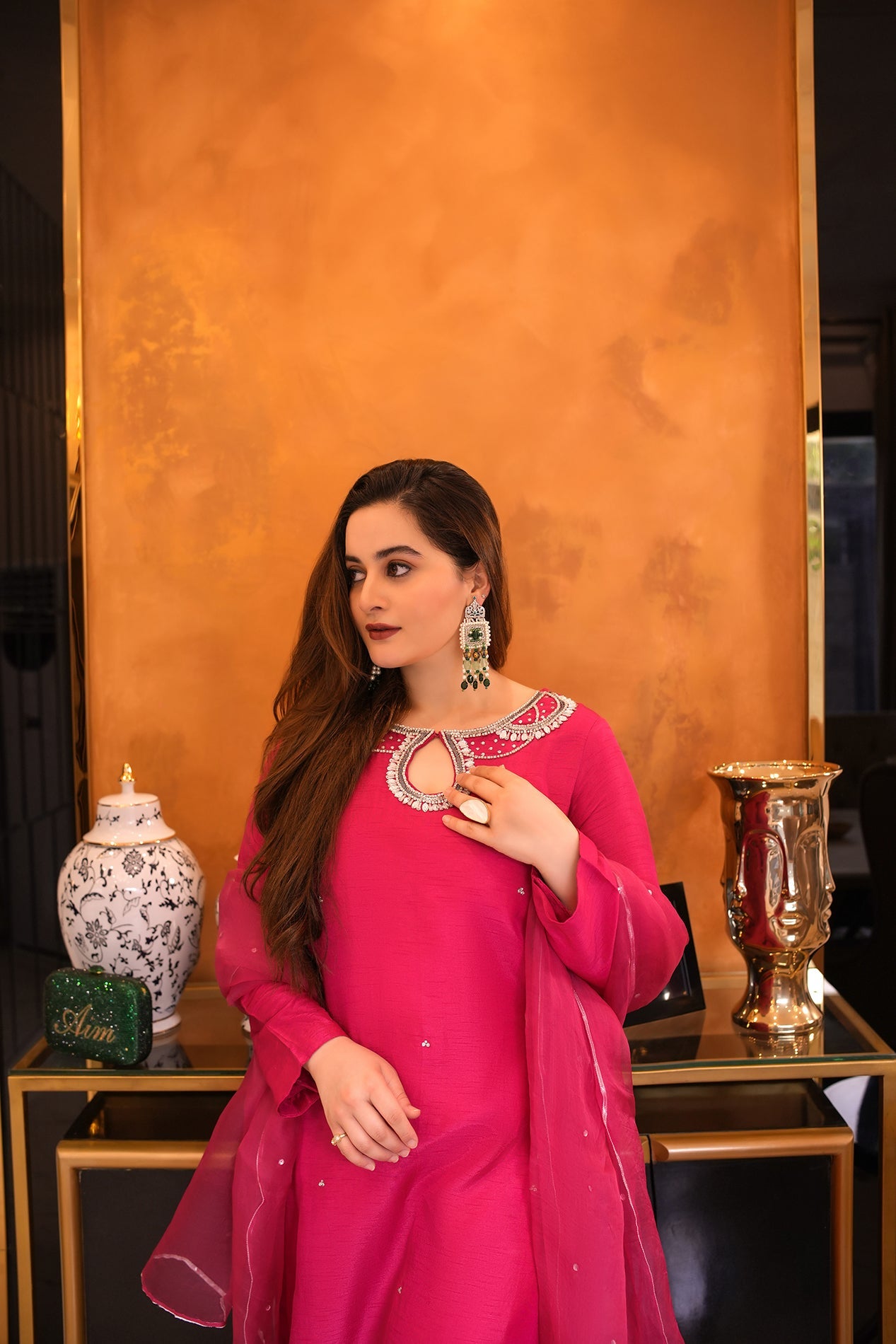 Aiman Khan - Zimal Shirt, Trouser with Dupatta - COD | 40% OFF