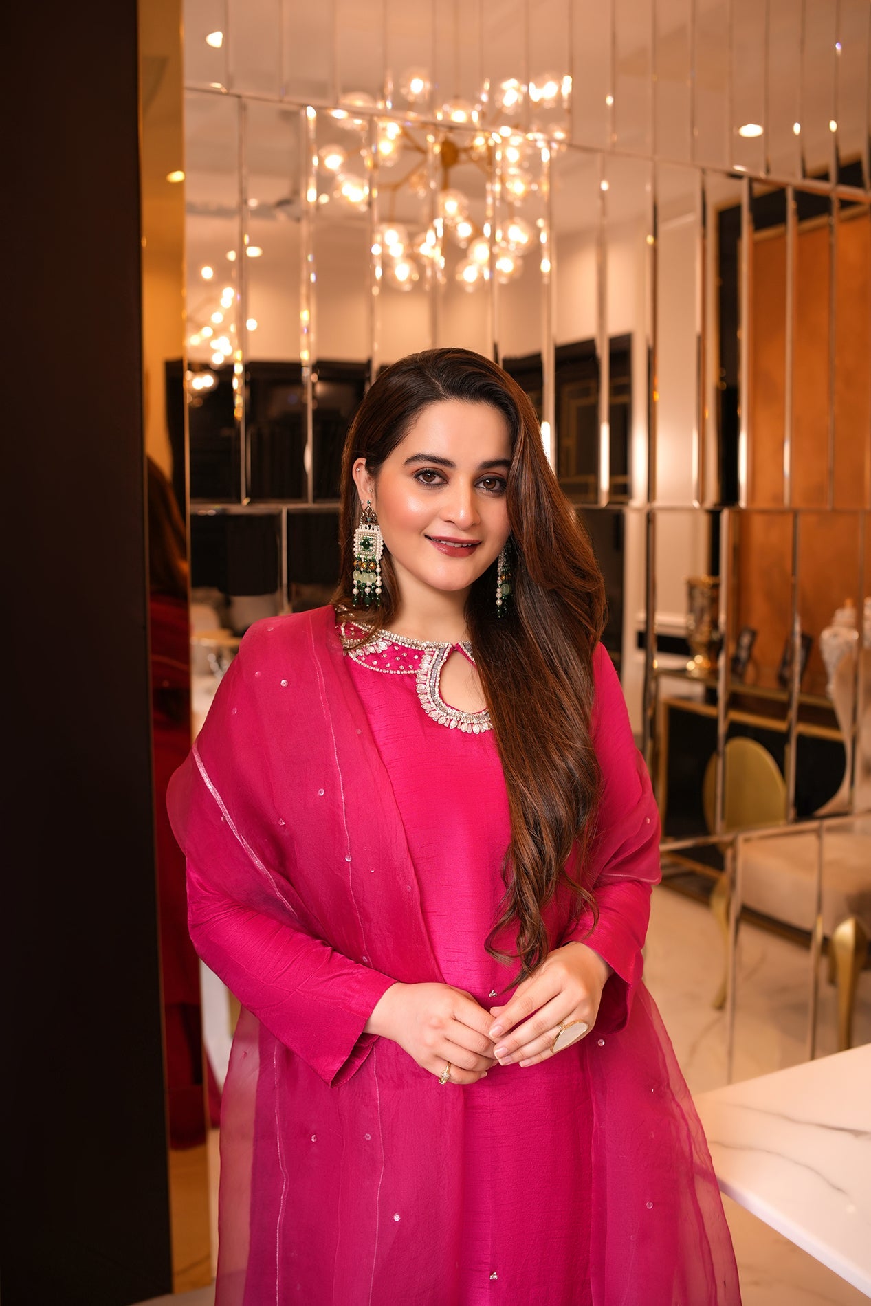 Aiman Khan - Zimal Shirt, Trouser with Dupatta - COD | 40% OFF
