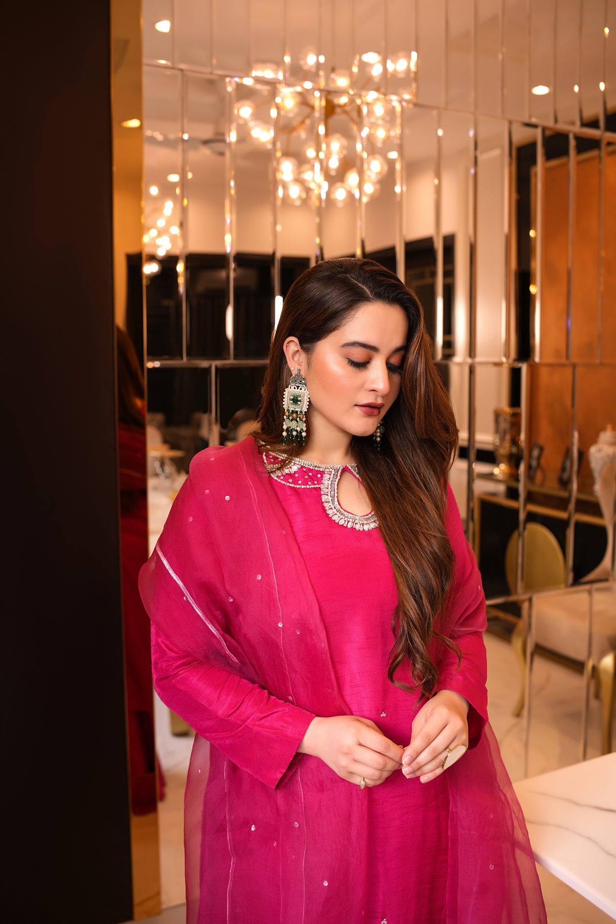 Aiman Khan - Zimal Shirt, Trouser with Dupatta - COD | 40% OFF