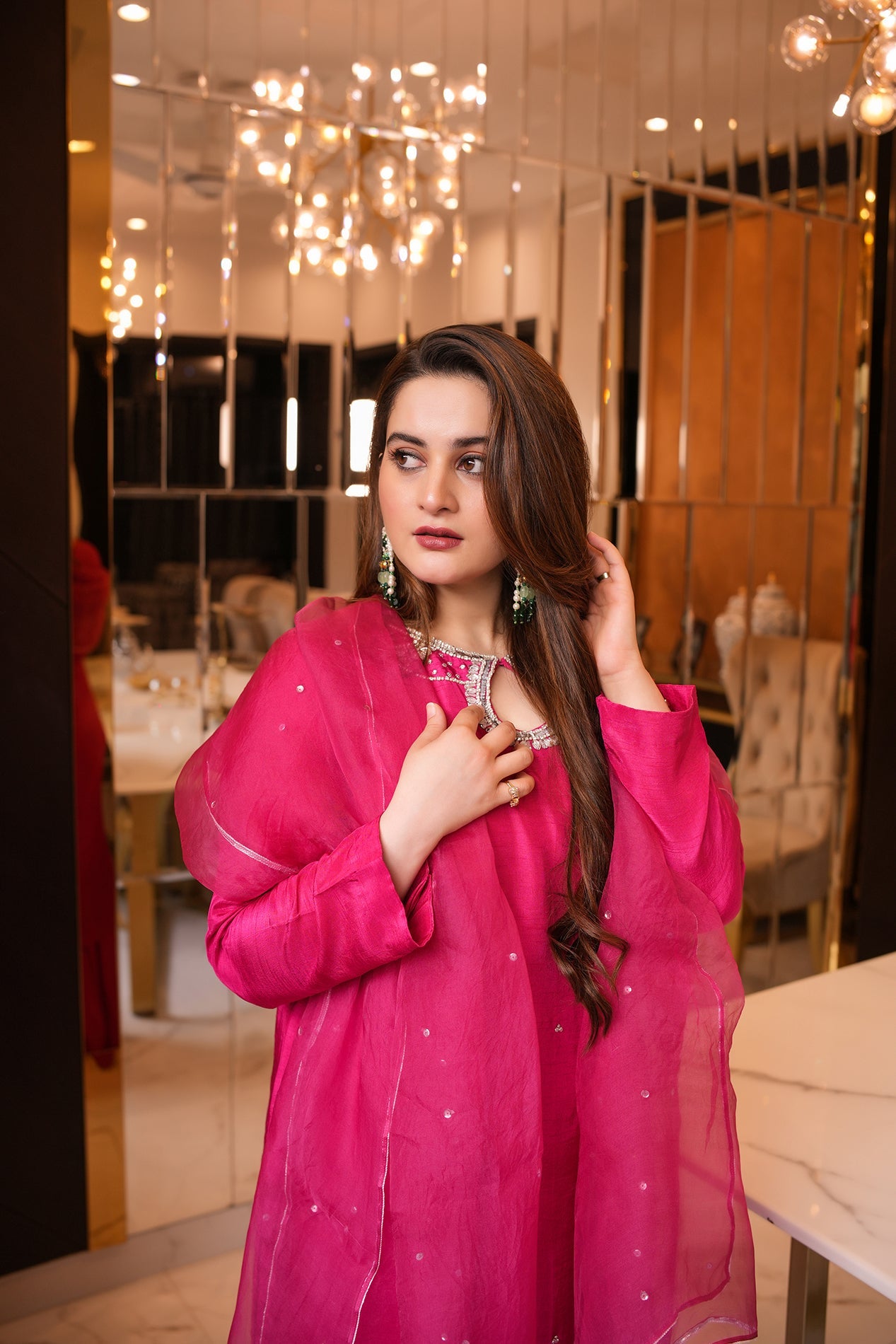 Aiman Khan - Zimal Shirt, Trouser with Dupatta - COD | 40% OFF