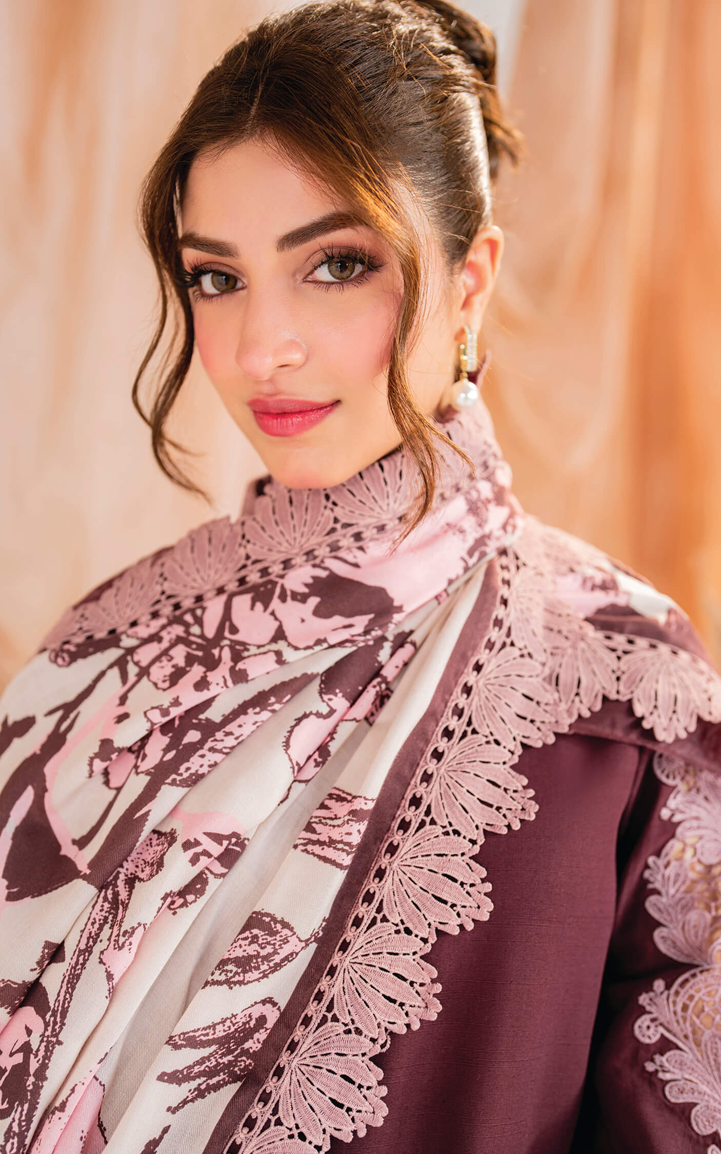 Kinza Hashmi - Elysian floral viscose Shirt, Trouser and Dupatta set | 40% OFF