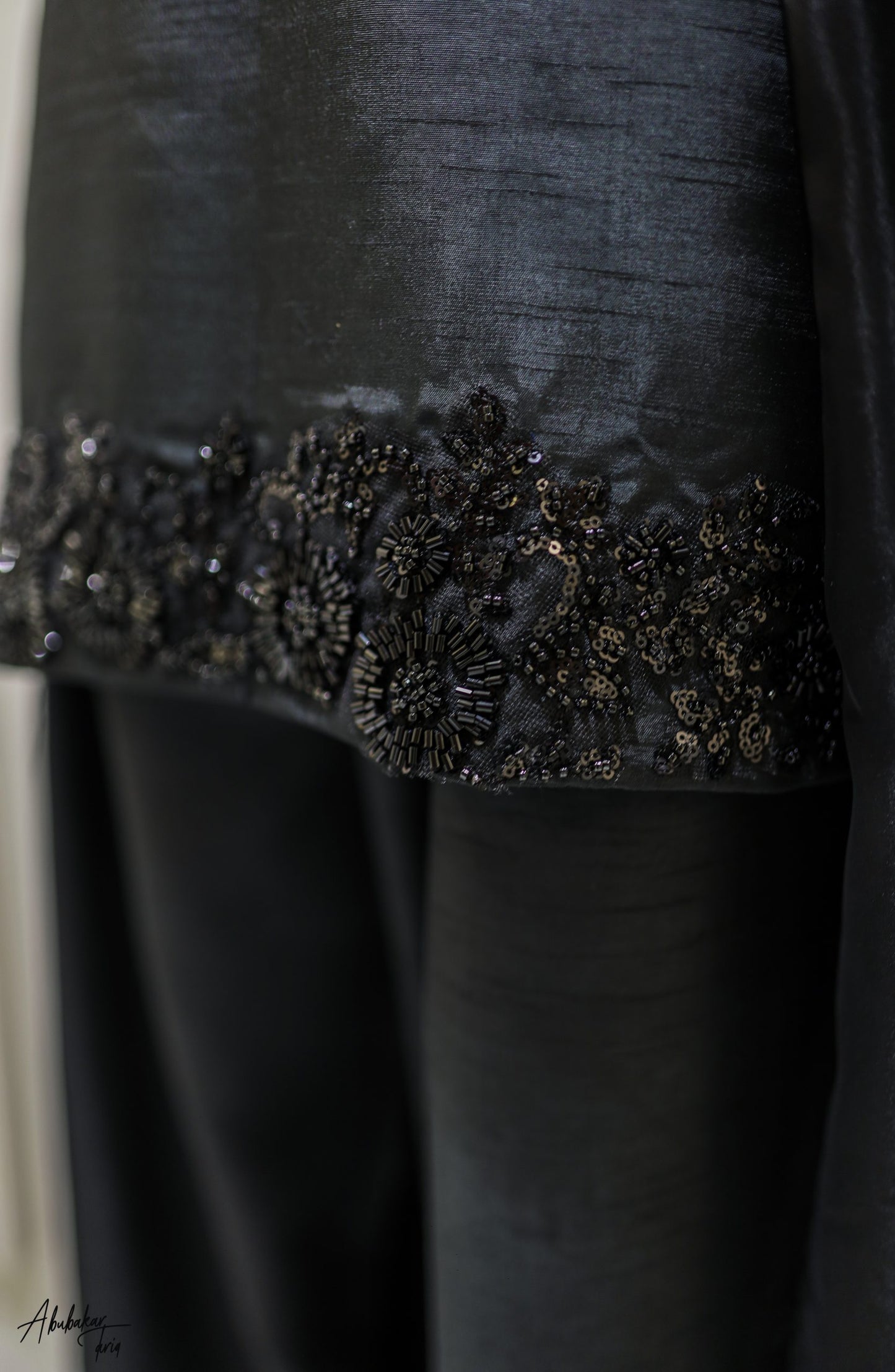 Solid Black Shirt, Trouser with Dupatta - COD | 40% OFF