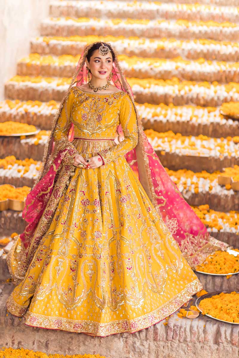 Hania Amir x Dananeer - Mah-e-Mir Lehenga Choli Dupatta Set | COD | 60% OFF