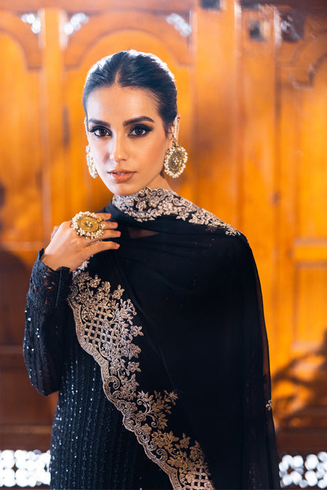 Iqra Aziz - Onyx Dove Shirt, Trouser and Dupatta set | 40% OFF