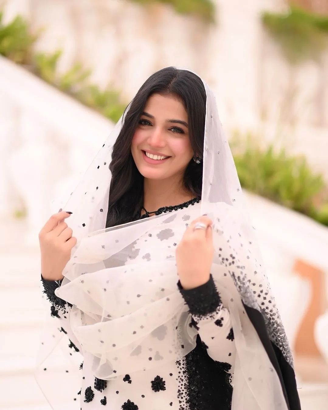 Laiba Khan - Floral Bunches Rawsilk Shirt, Trouser and Dupatta Set | 70% OFF