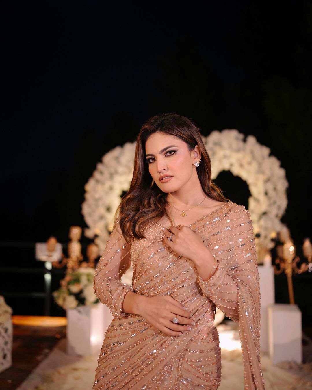 Iqra Kanwal x Aroob Jatoi Chandni Sari | 60% OFF | Cash On Delivery