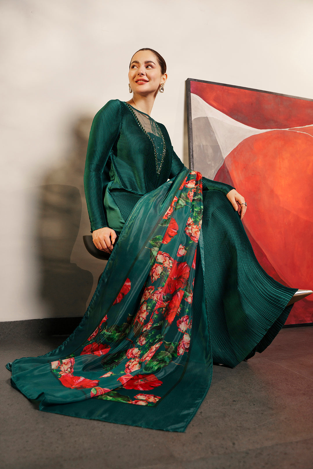 Hania Aamir - Maser Long Shirt and Dupatta | 40% OFF