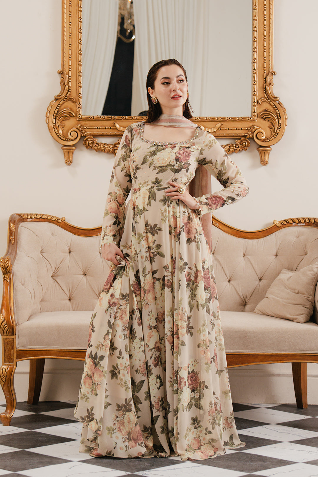 Hania Aamir - Dehril Top and Dupatta | 30% OFF | Cash On Delivery