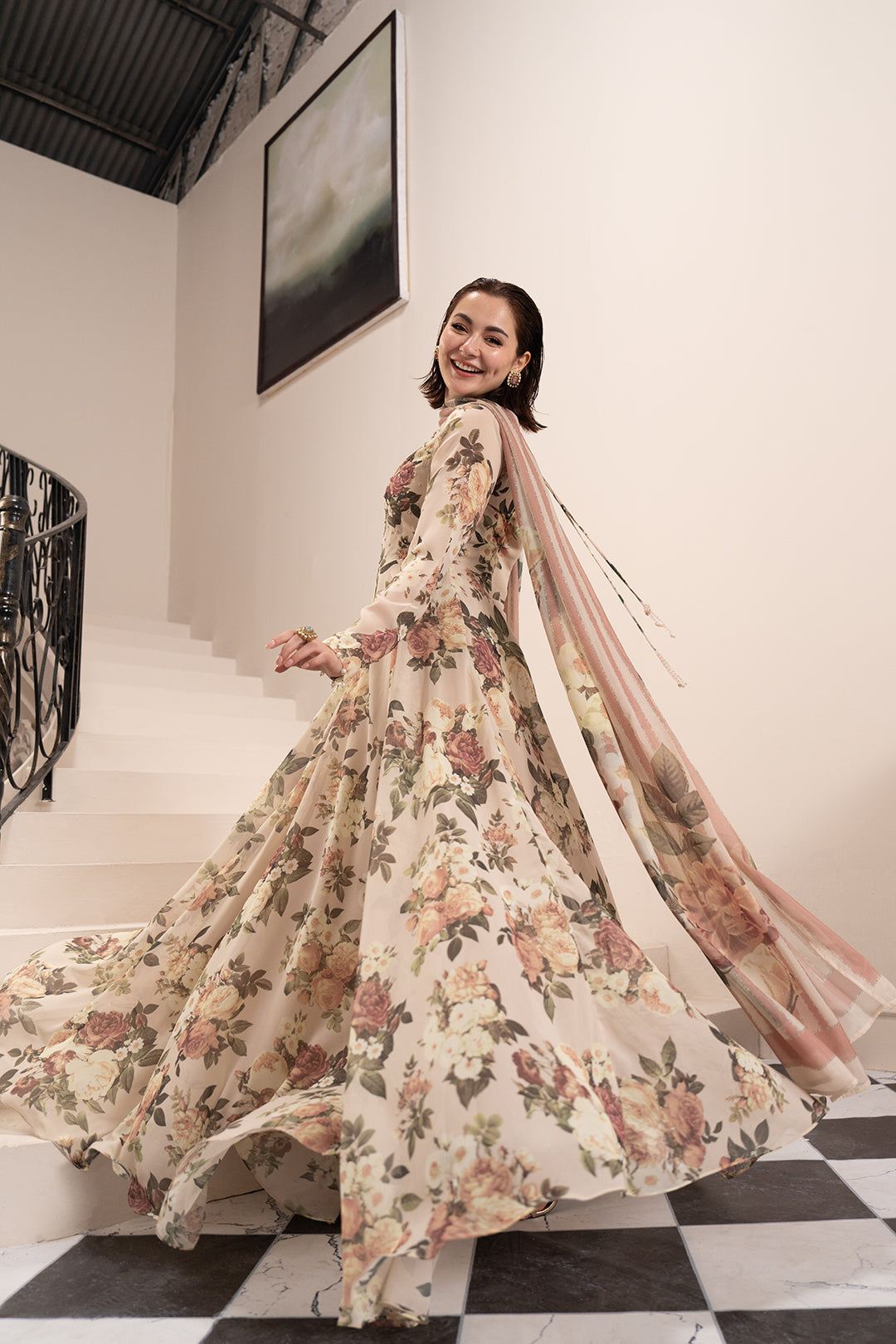 Hania Aamir - Dehril Top and Dupatta | 30% OFF | Cash On Delivery