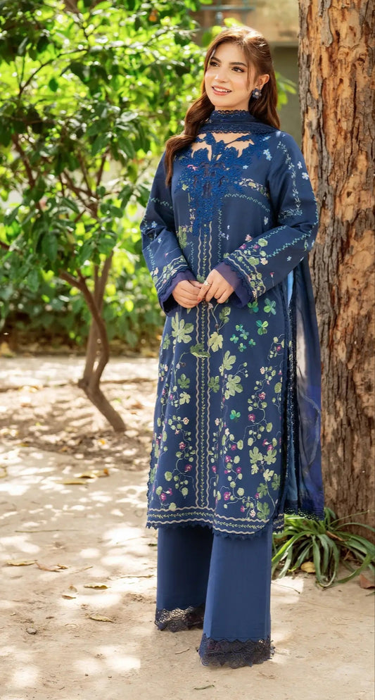 Dananeer Blue Rio Shirt, Trouser and Duaptta - COD | 45% OFF