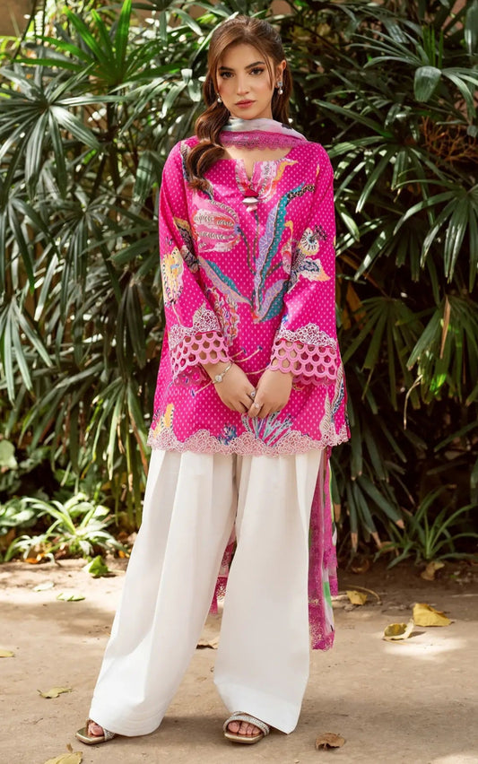 Dananeer - Floral Shirt, Trouser and Dupatta - COD | 45% OFF