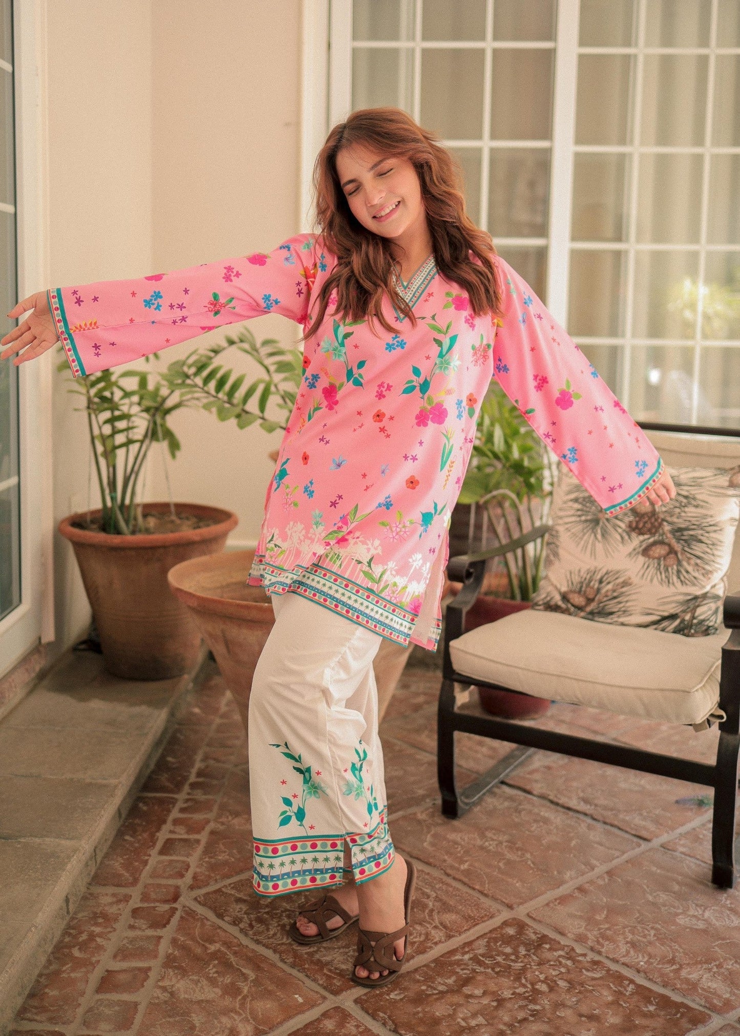 Dananeer Floral Shirt and Pant Co-Ord Set | COD | 30% OFF