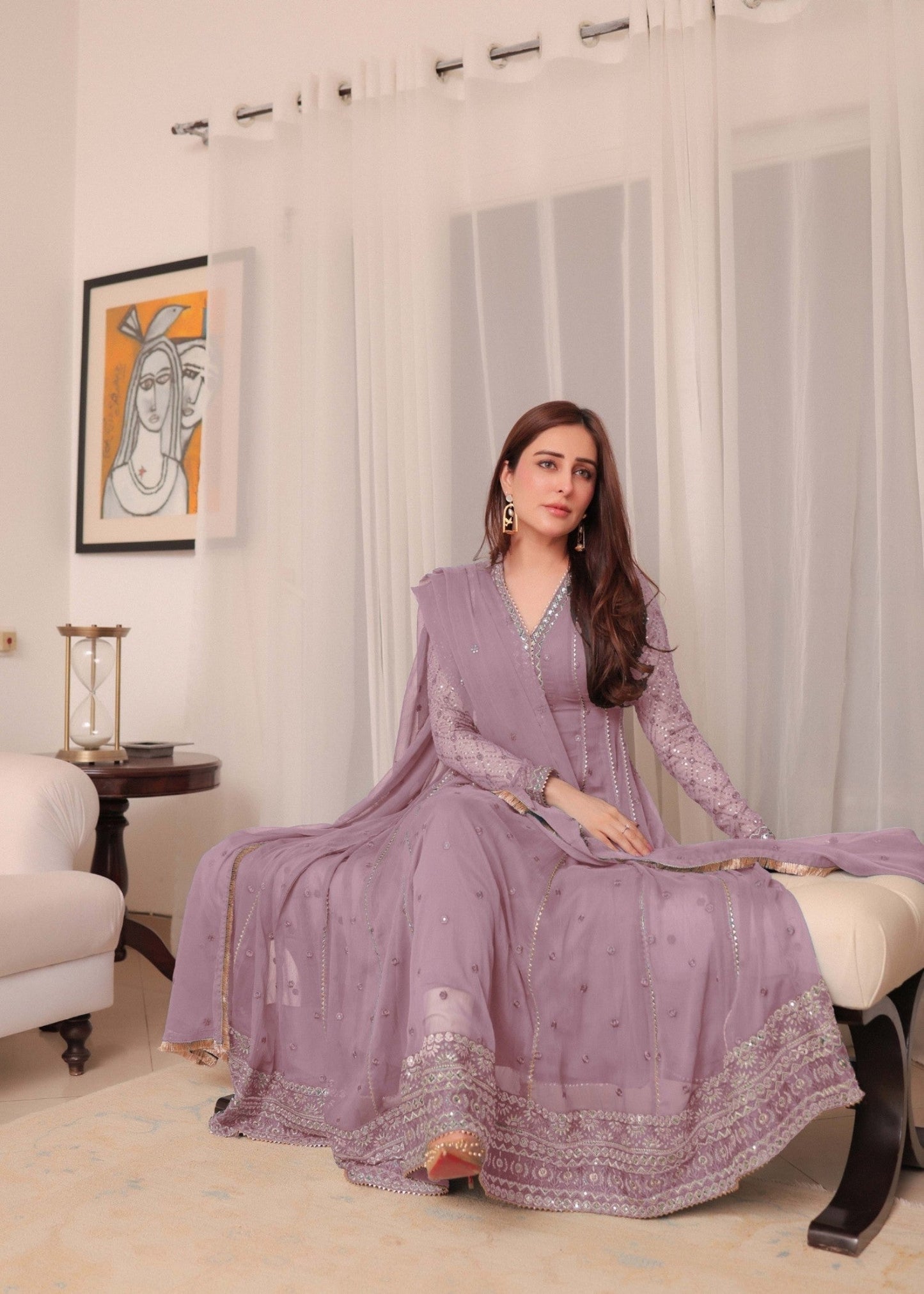 Sidra Niazi - Yani Shirt, Trouser and Dupatta - COD | 50% OFF